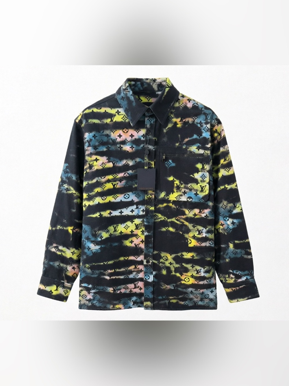 Louis Vuitton Black Multicolor Monogram Tie-Dye Shirt